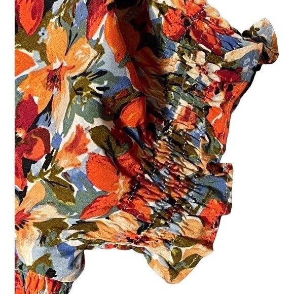 ChicSoul Floral Maxi Dress Plus Size 2X Smocked Square‎ Neck Short Sleeve - Picture 8 of 12